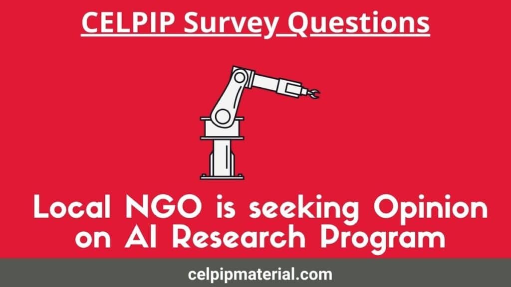Survey for Artificial Intelligence Research Program celpip writing
