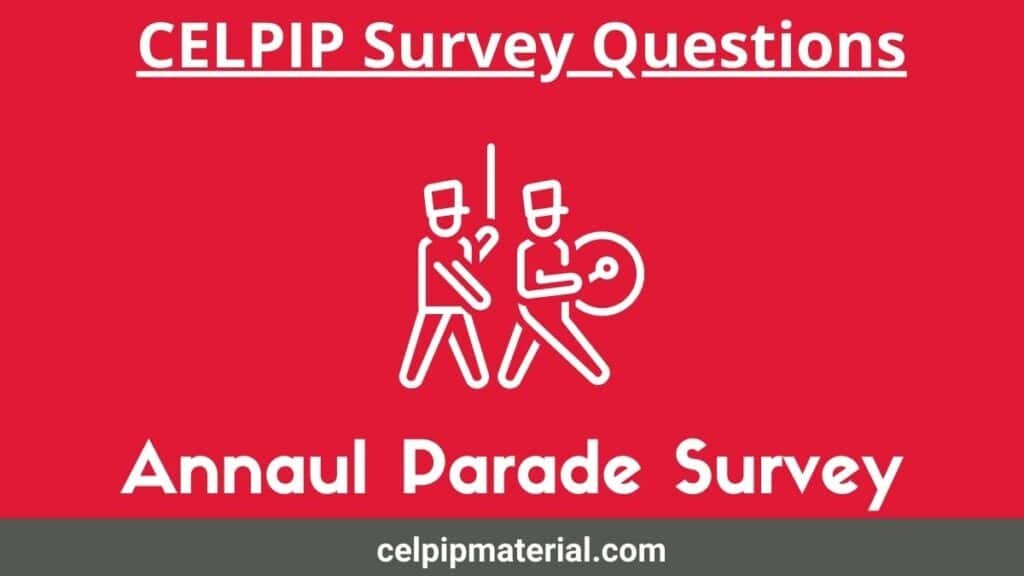 celpip Survey for sponsoring annual parade