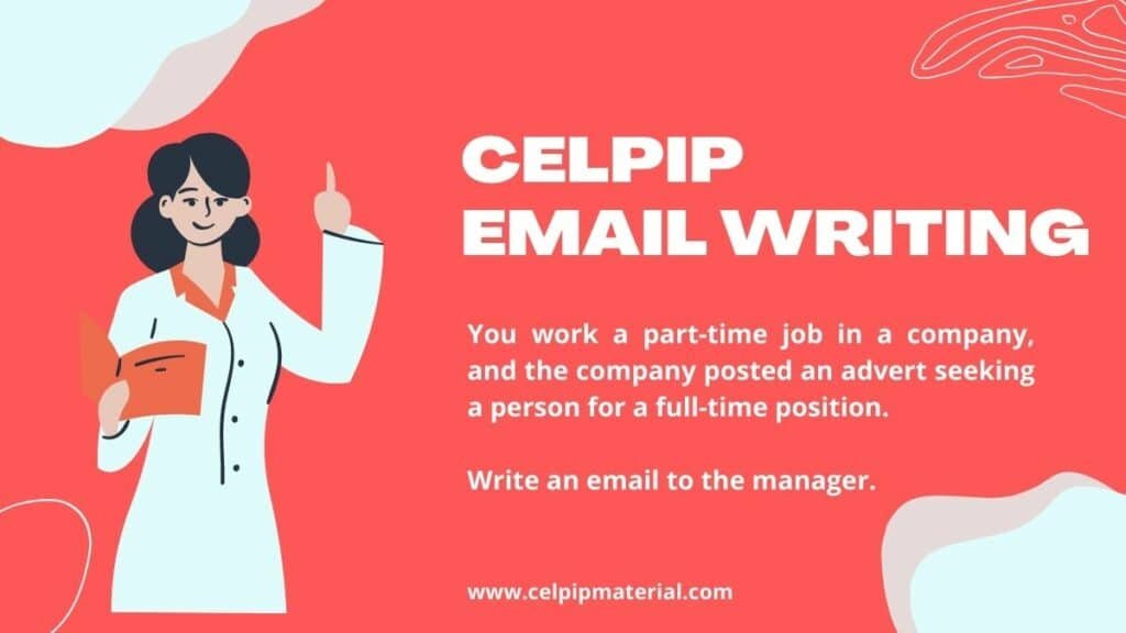 Apply for a full-time Position CELPIP Email Writing