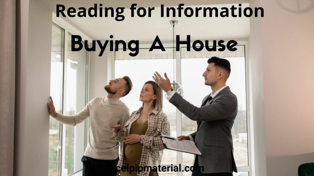 Celpip Reading for Information Buying a House