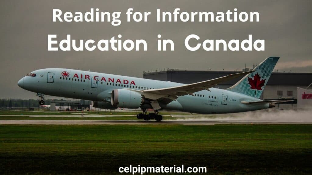 Celpip Reading for Information Education in Canada