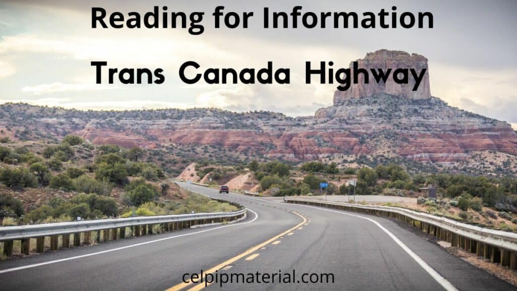 CELPIP Reading for Information Trans Canada Highway
