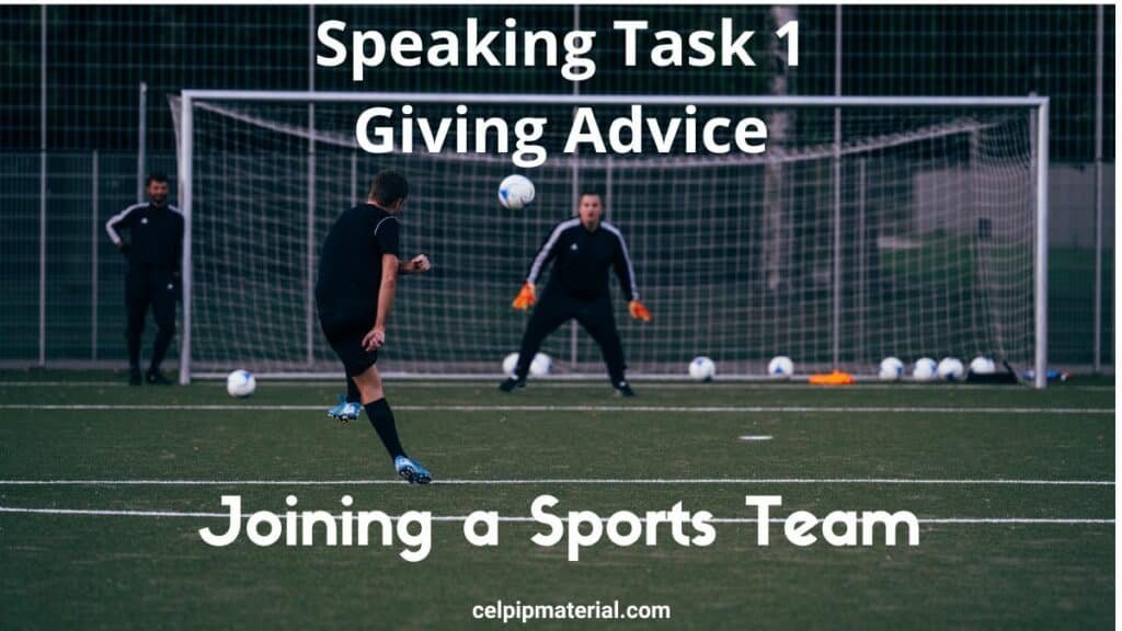 celpip speaking giving advice for sports task 1