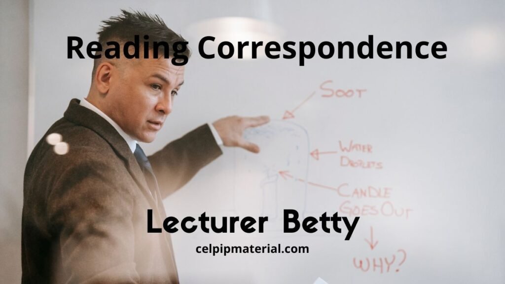 CELPIP Reading Correspondence Lecturer Betty