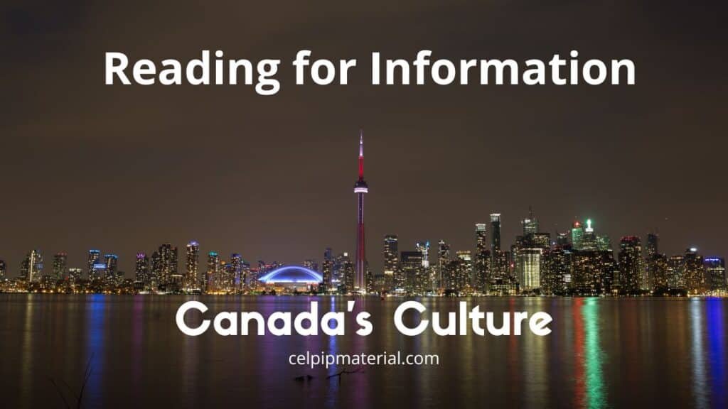 CELPIP reading for information canada culture