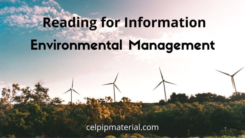 CELPIP Reading for Information Environmental Management