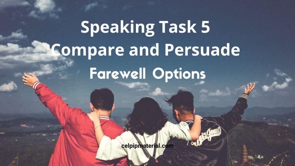 CELPIP speaking comparing farewell party options