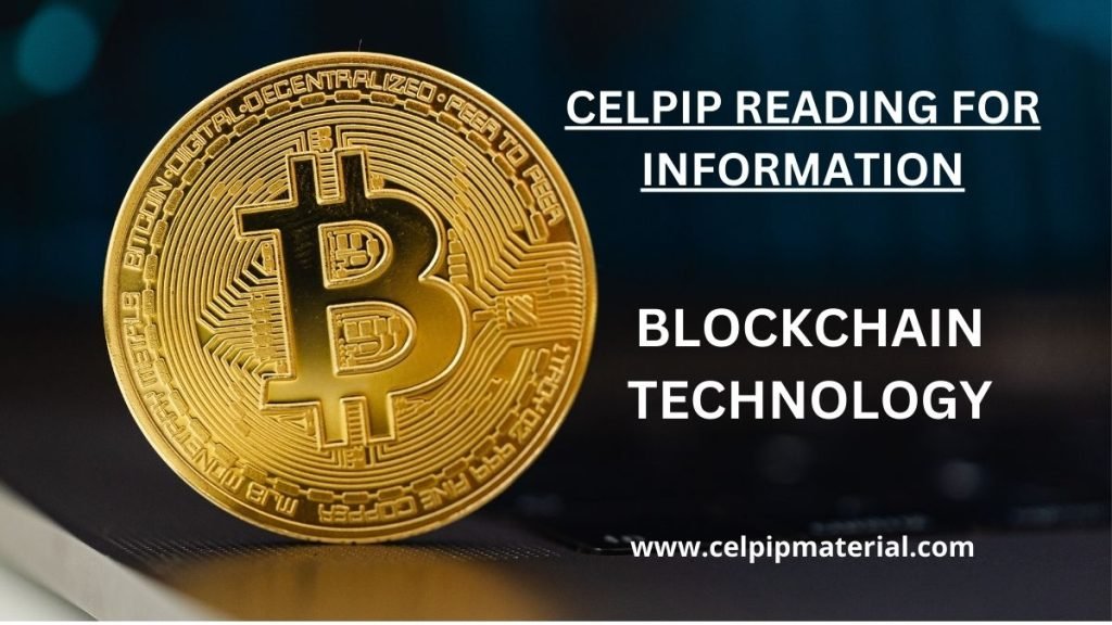 celpip reading for information blockchain technology