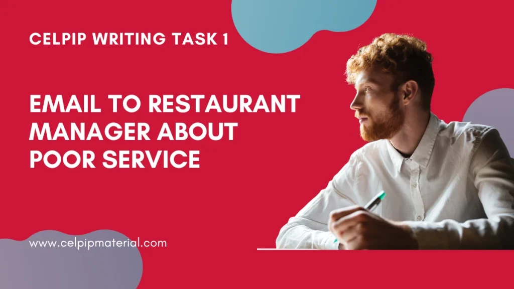 email to restaurant manager about poor service